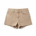 Women's Denim Shorts Beige - Studio Shot