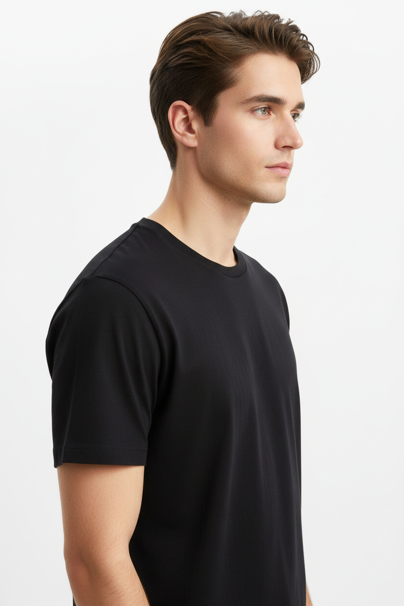 Black men's t-shirt - right white background