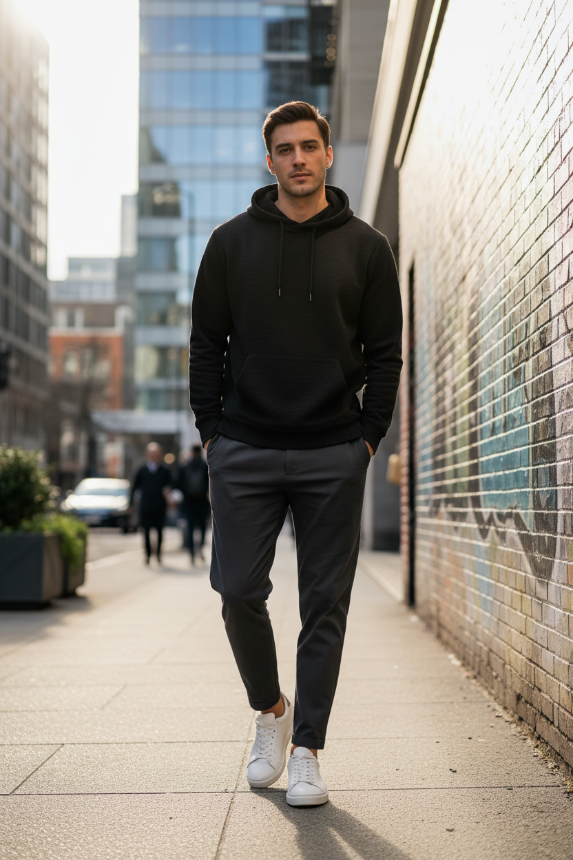 Men's Hoodie Black - Lifestyle 1