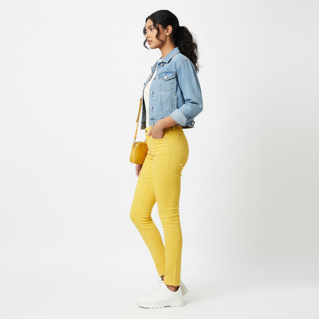 Yellow Women's Jeans - Side