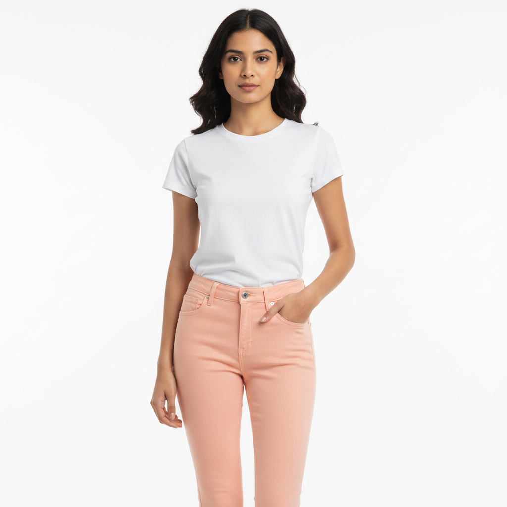Peach Women's Jeans - Front