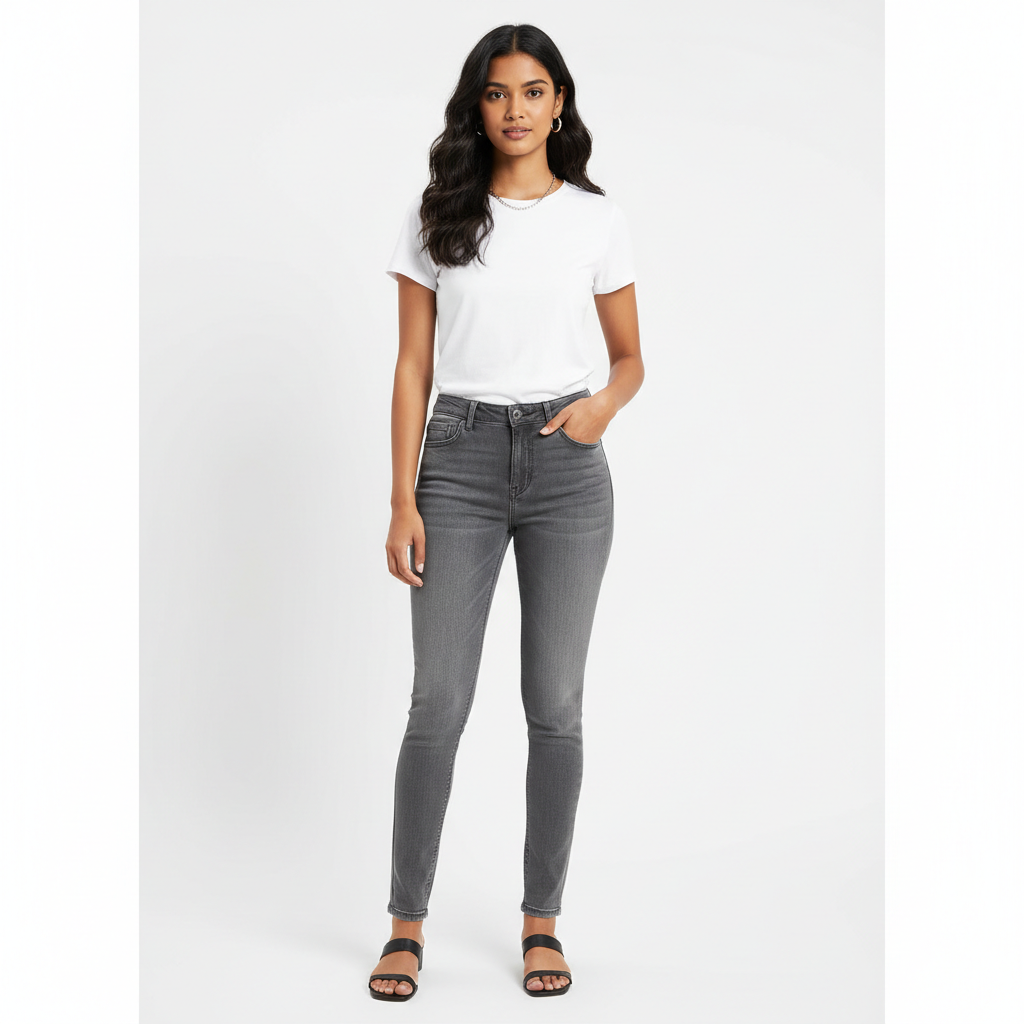 Grey Women's Jeans - Front