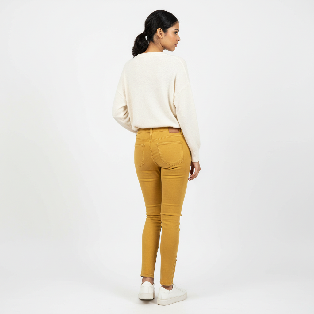 Yellow Women's Jeans - Back