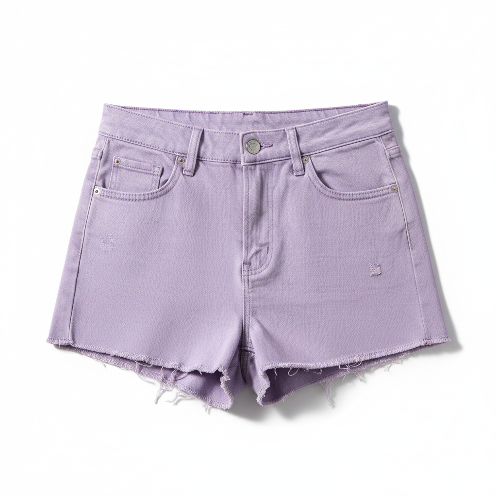 Women's Denim Shorts Lavender - Studio Shot