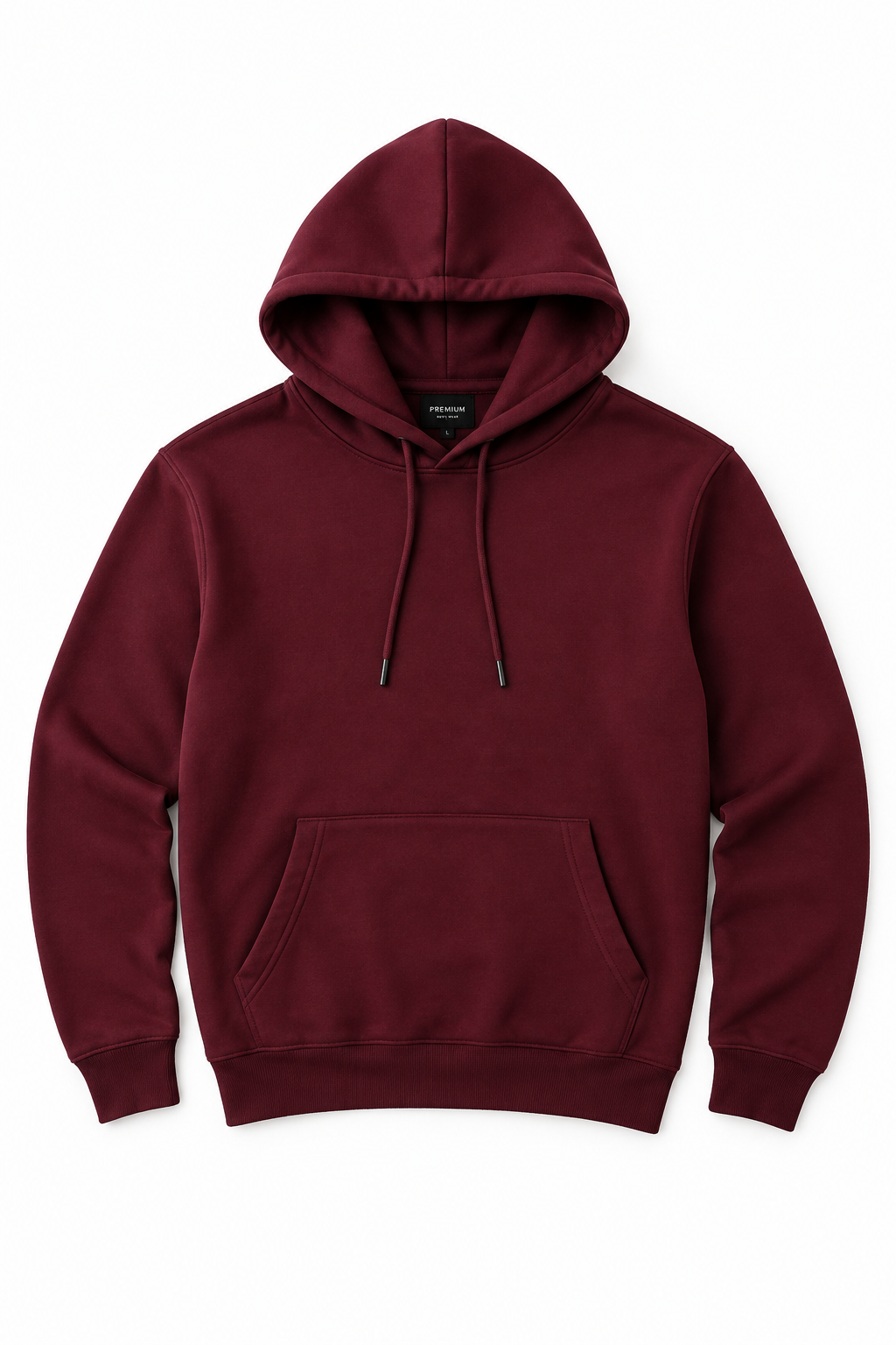 Men's Hoodie Maroon - Flat Lay