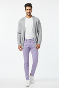 Lavender men's jeans - front white background