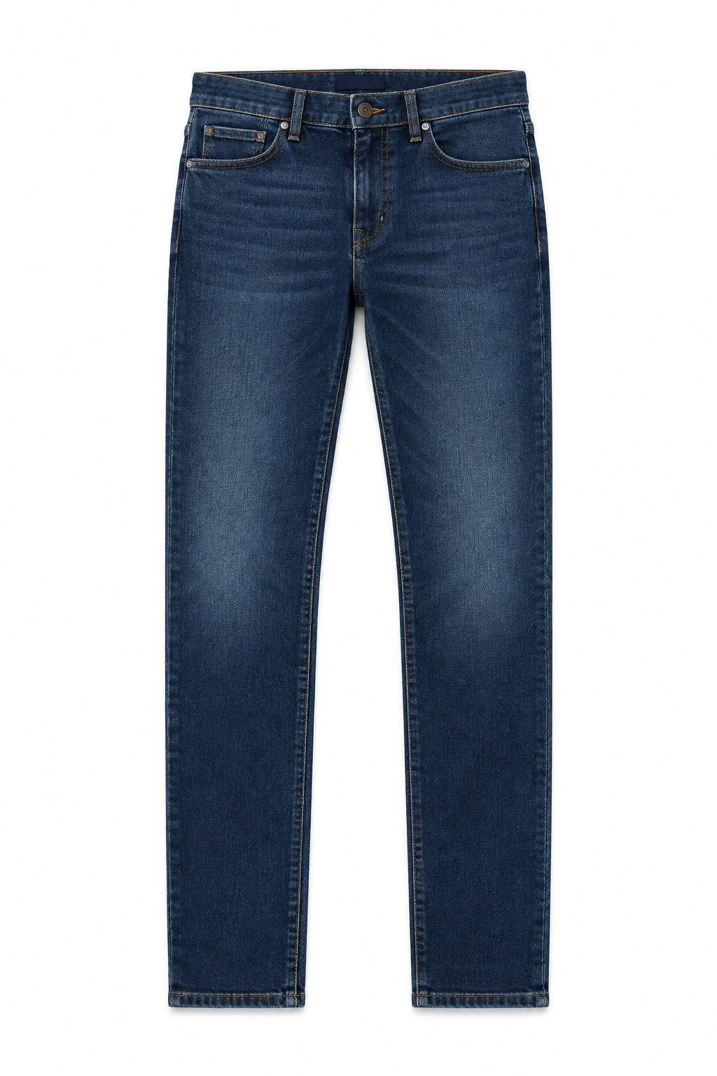 Dark Blue Men's Jeans - Flat Lay
