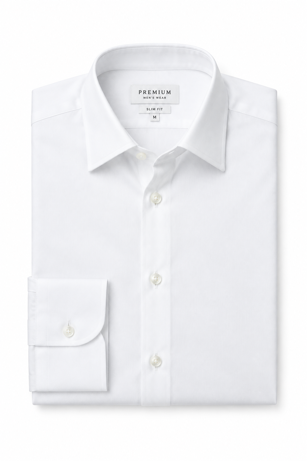 White Men's Shirt - Flat Lay