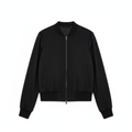 Women's Casual Bomber Jacket Black - Studio Shot