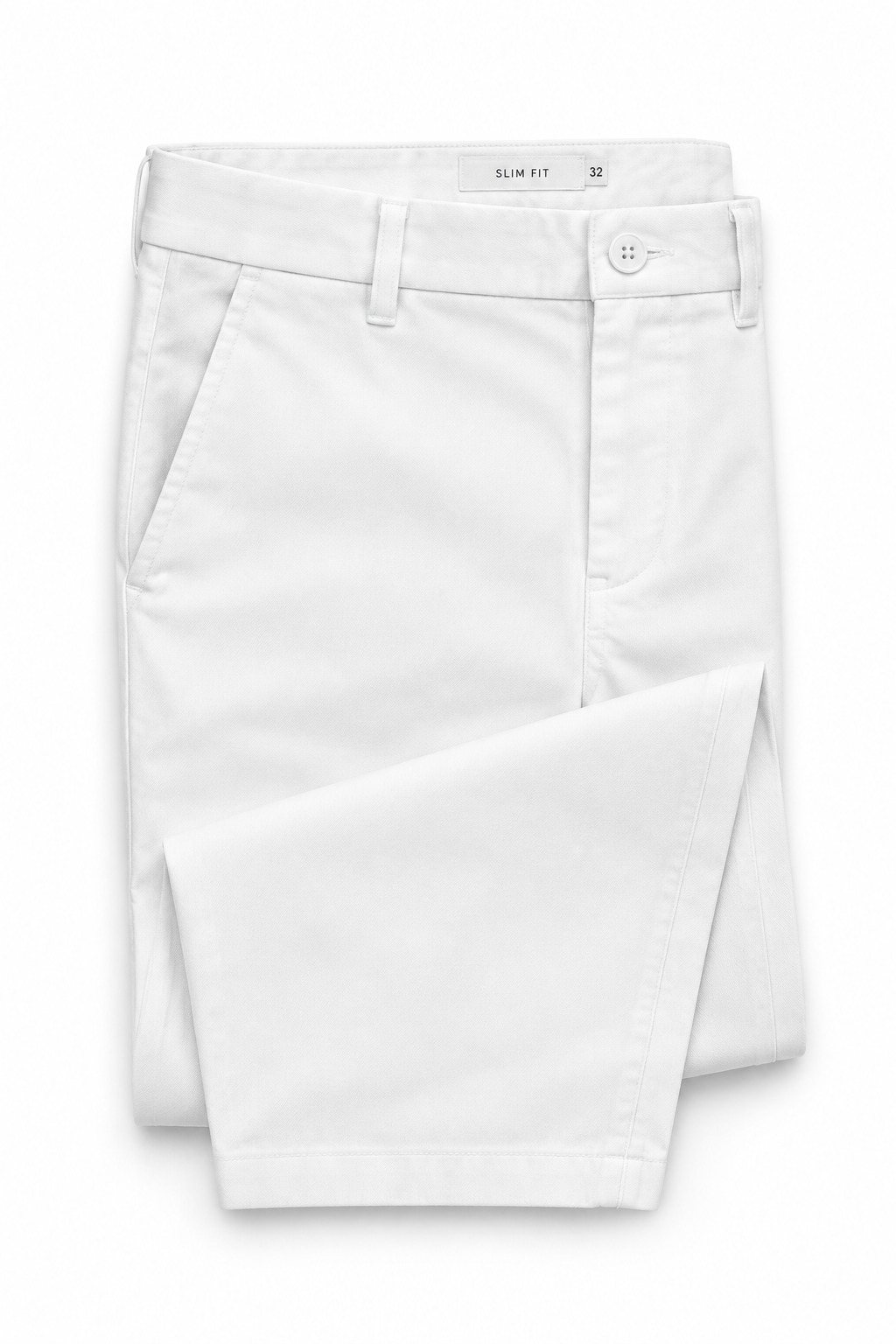 White Men's Trouser - Flat Lay Detail