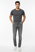Grey men's jeans - front white background