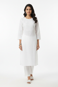 White women's kurti - front white background