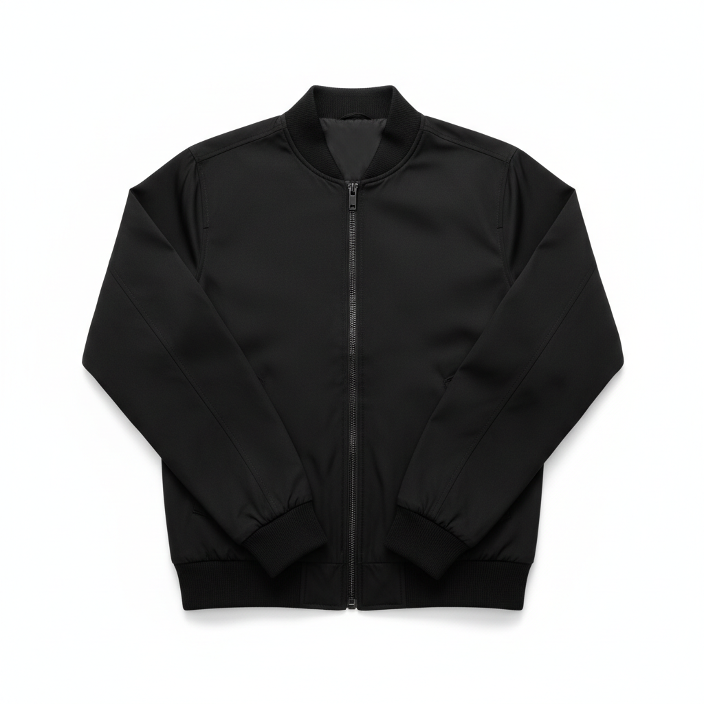 Men's Casual Bomber Jacket Black - Studio Shot