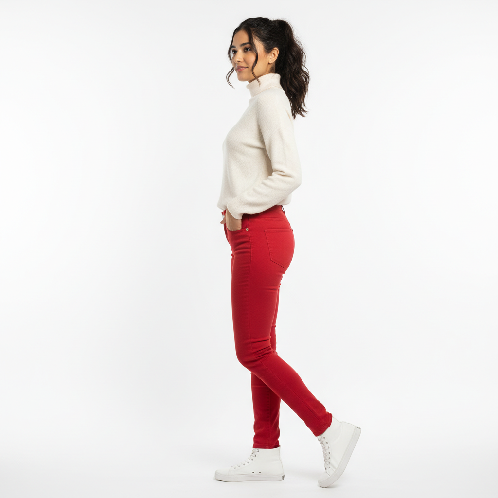 Red Women's Jeans - Side