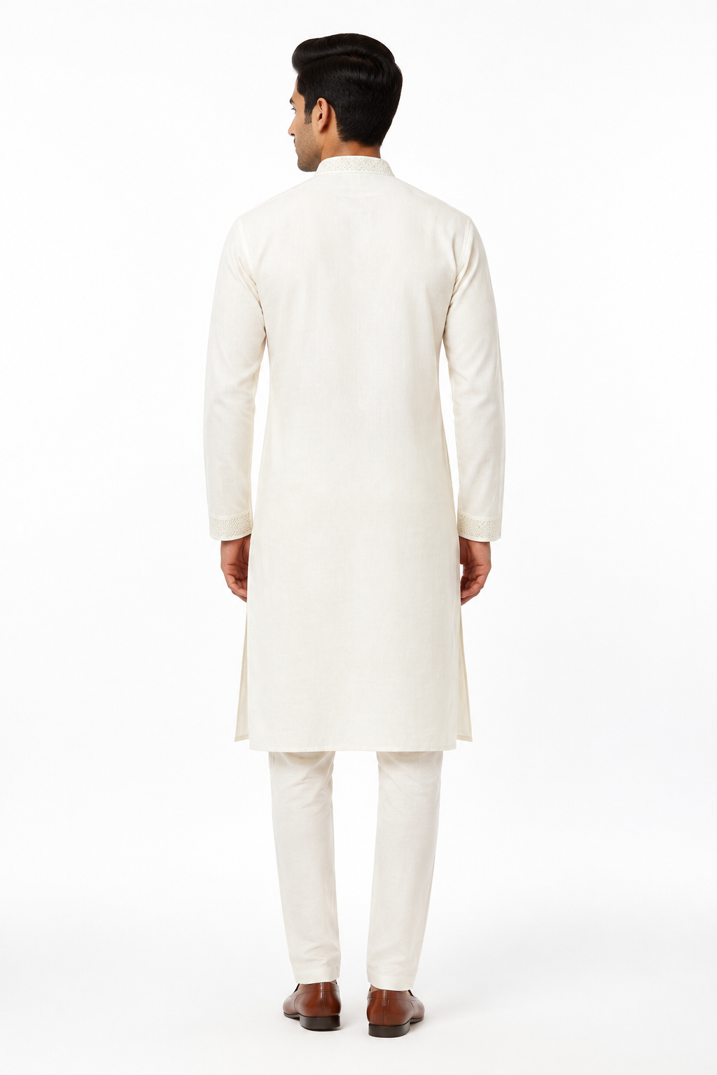 Off-White Men's Kurta - Back View