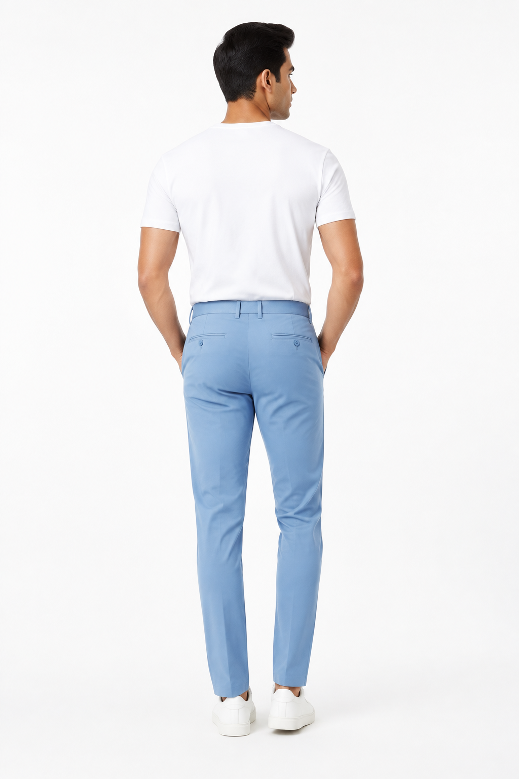 Light Blue Men's Trouser - Back View