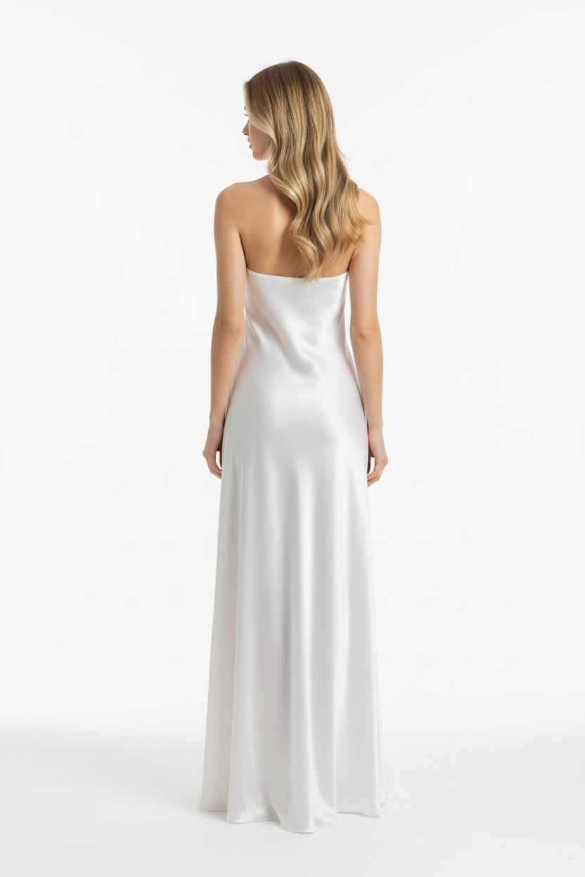 White night dress - back white background