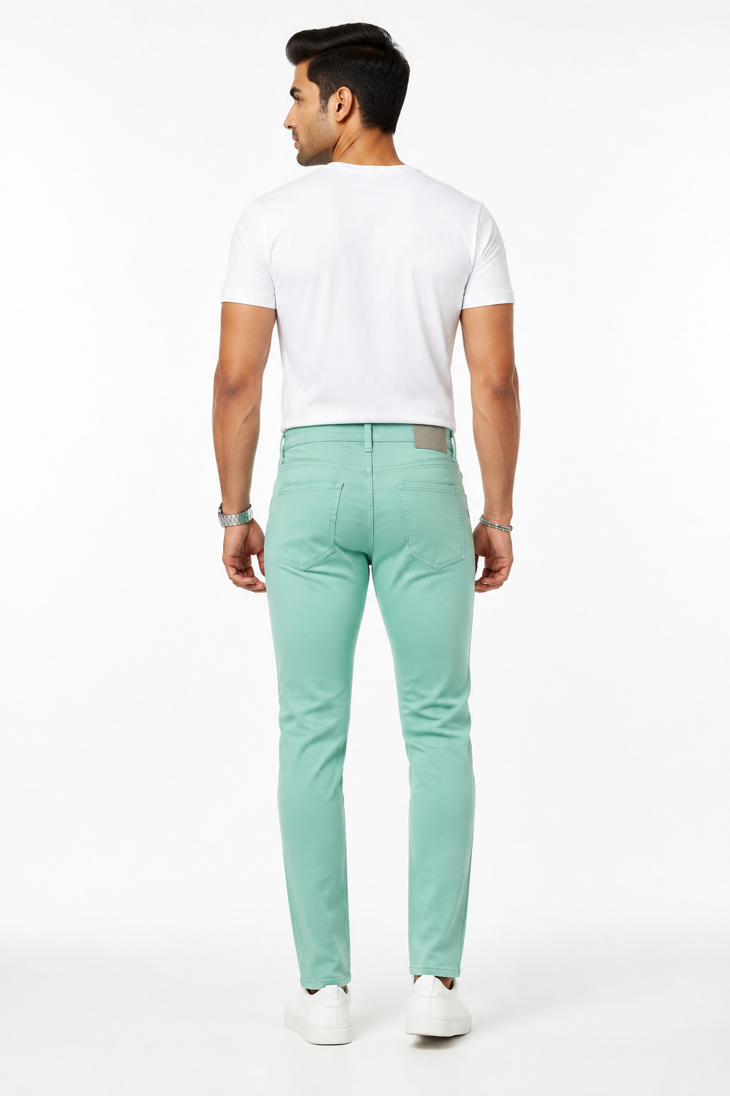 Mint Green Men's Jeans - Back View