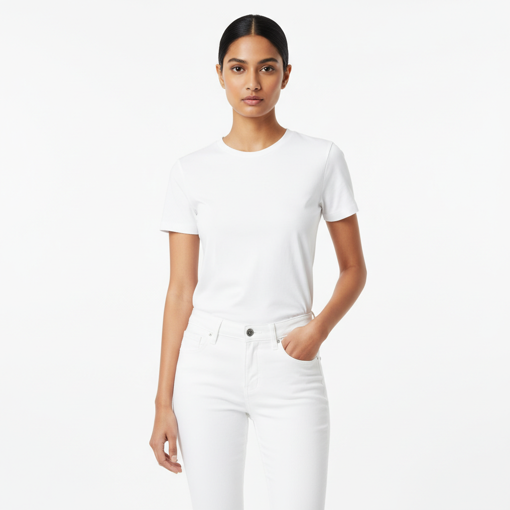 White Women's Jeans - Front