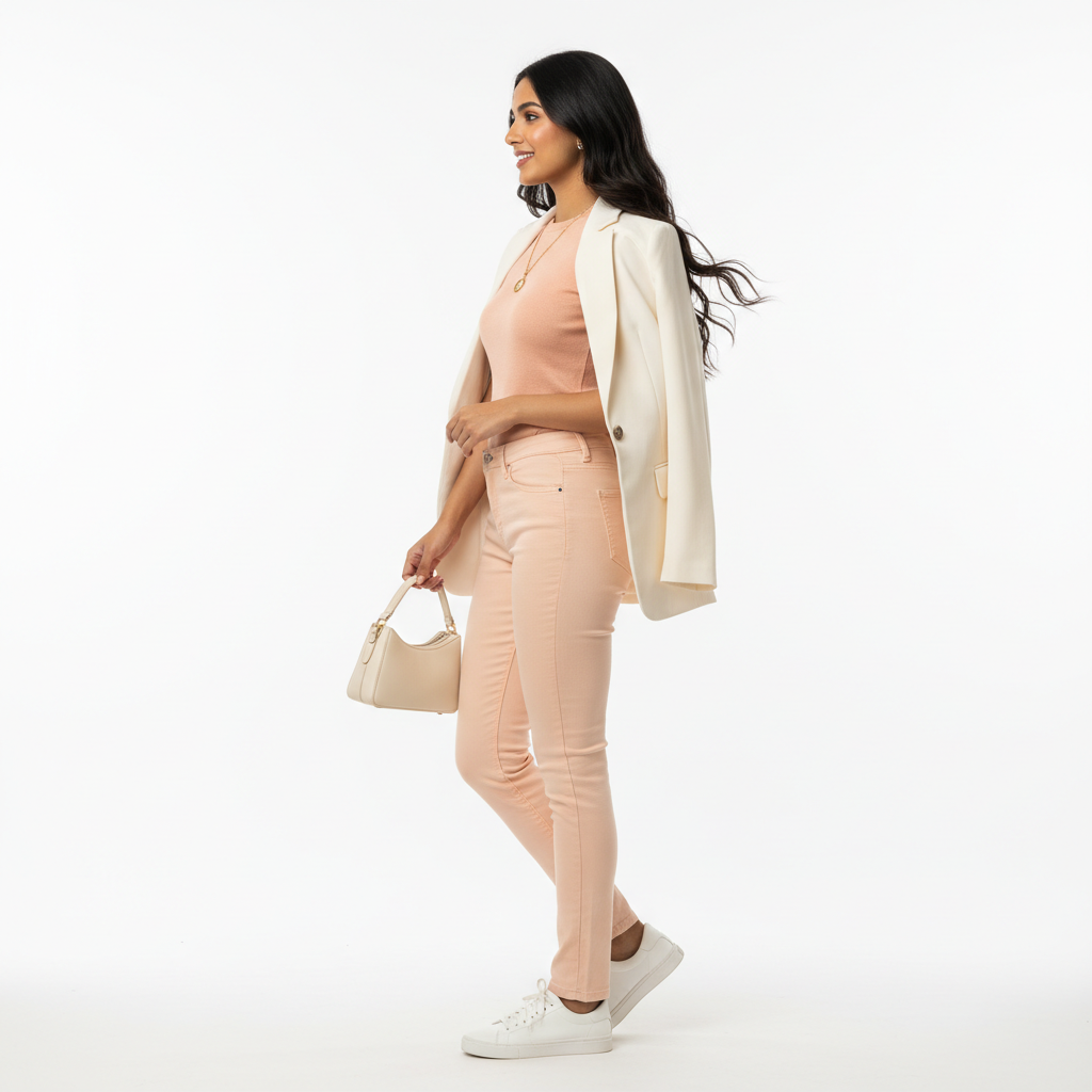 Peach Women's Jeans - Side