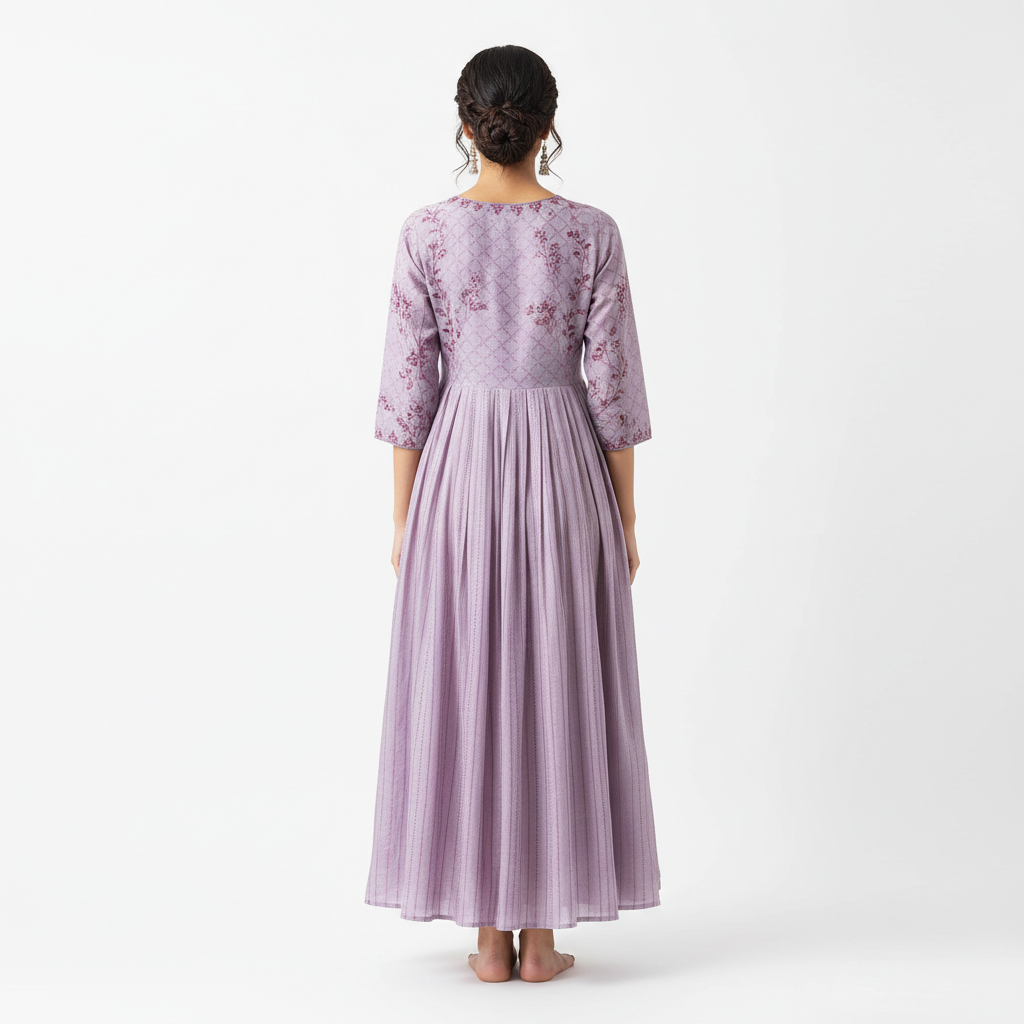 Lavender Women's Kurti - Back