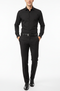Black men's trousers - front white background