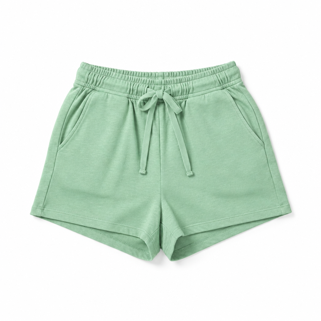 Women's Casual Cotton Shorts Mint - Flat lay