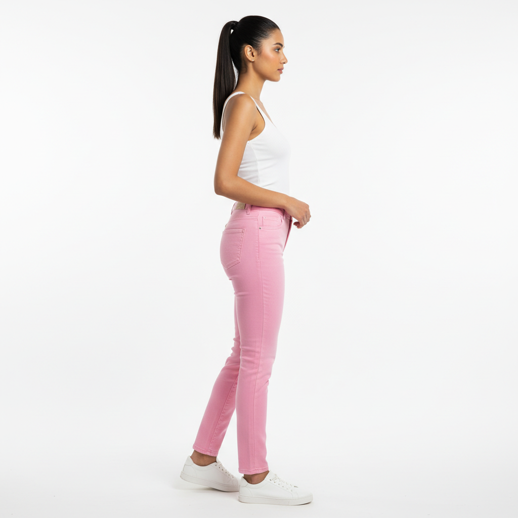 Pink Women's Jeans - Side