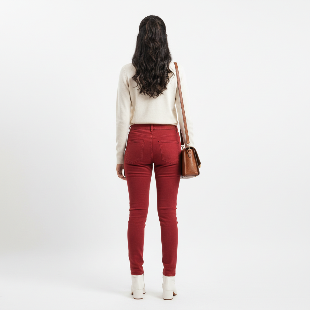 Red Women's Jeans - Back