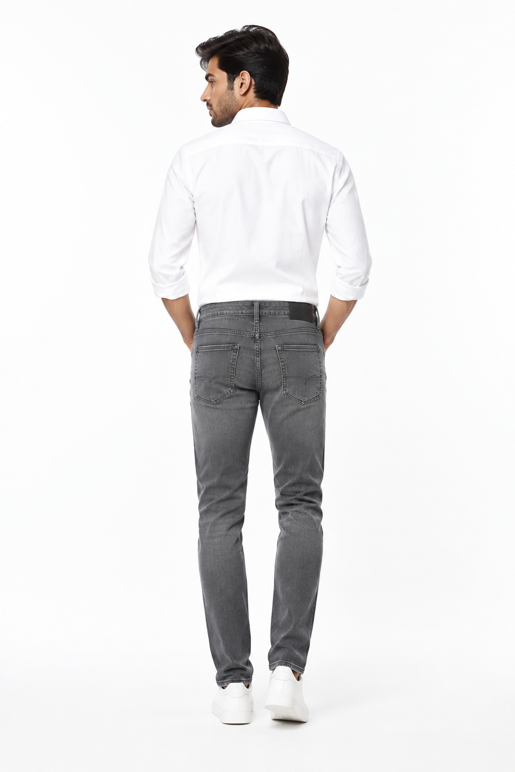 Grey Men's Jeans - Back View