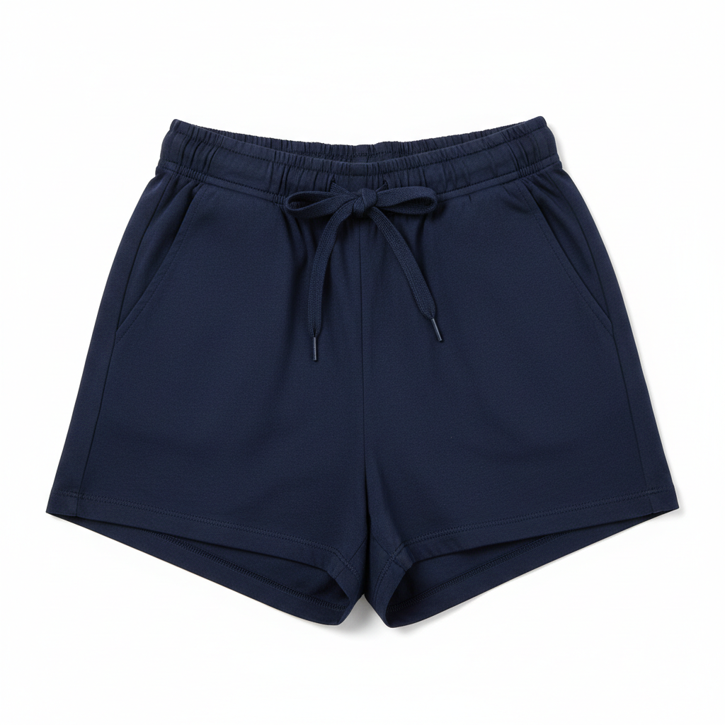 Women's Casual Cotton Shorts Navy - Studio Shot