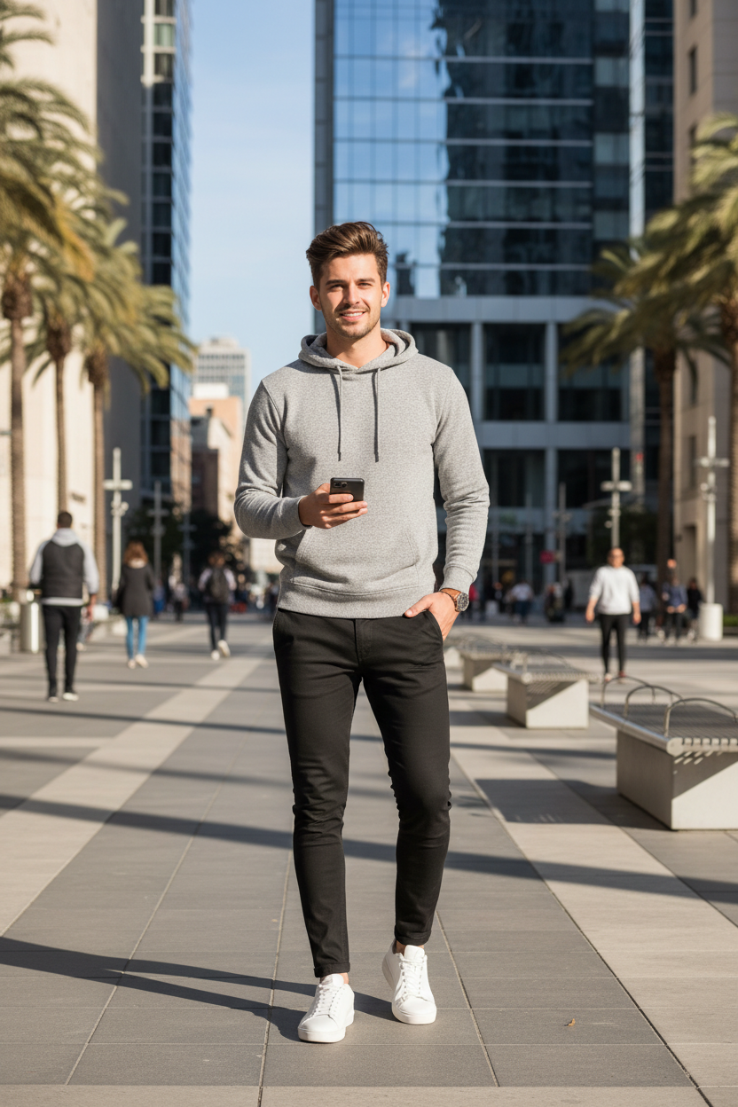 Men's Hoodie Grey - Lifestyle 1