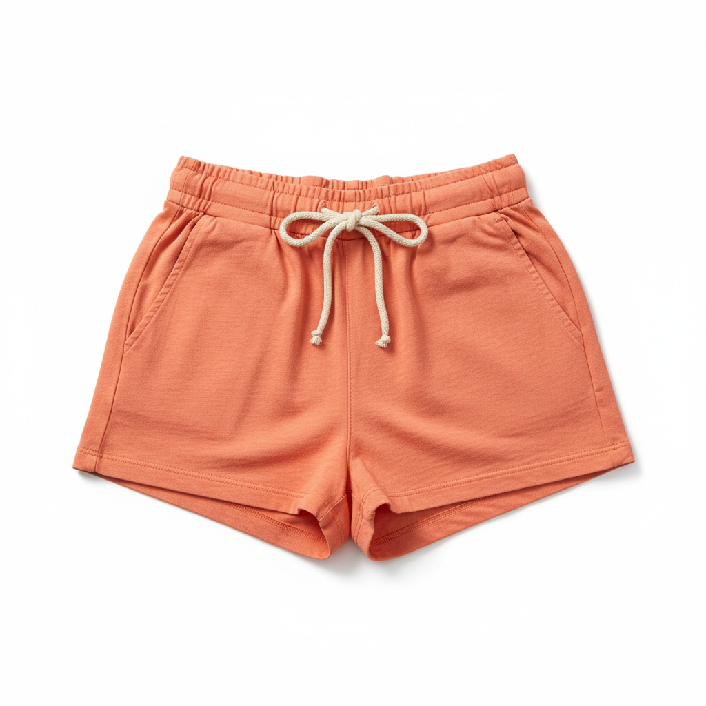 Women's Casual Cotton Shorts Coral - Studio Shot