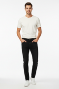Black men's jeans - front white background