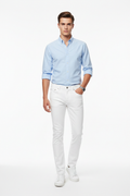 White men's jeans - front white background