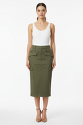 Urban Cargo Skirt Olive Green - Front View