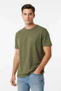 Olive green men's t-shirt - front white background