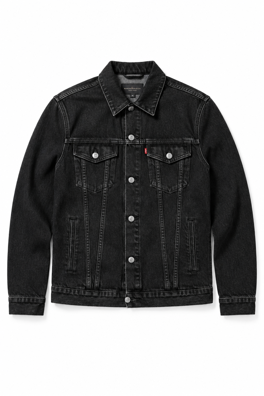 Men's Denim Jacket Denim Black - Flat Lay