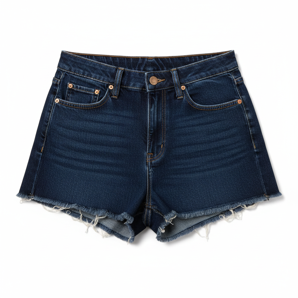 Women's Denim Shorts Navy - Studio Shot