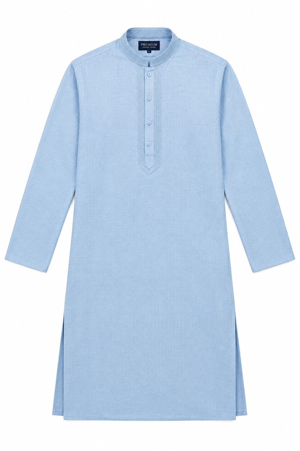 Light Blue Men's Kurta - Flat Lay