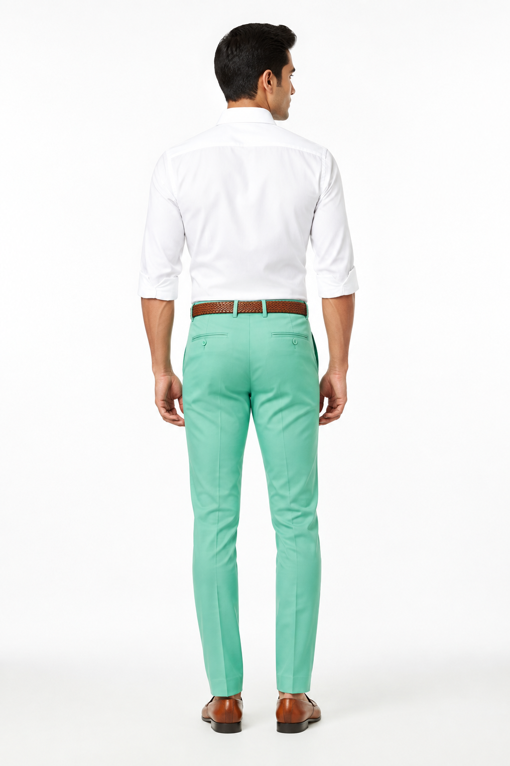 Mint Green Men's Trouser - Back View