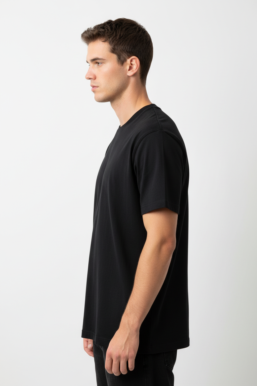 Black men's t-shirt - left white background