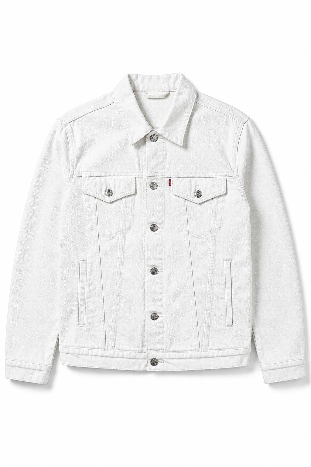 Men's Denim Jacket White - Flat Lay
