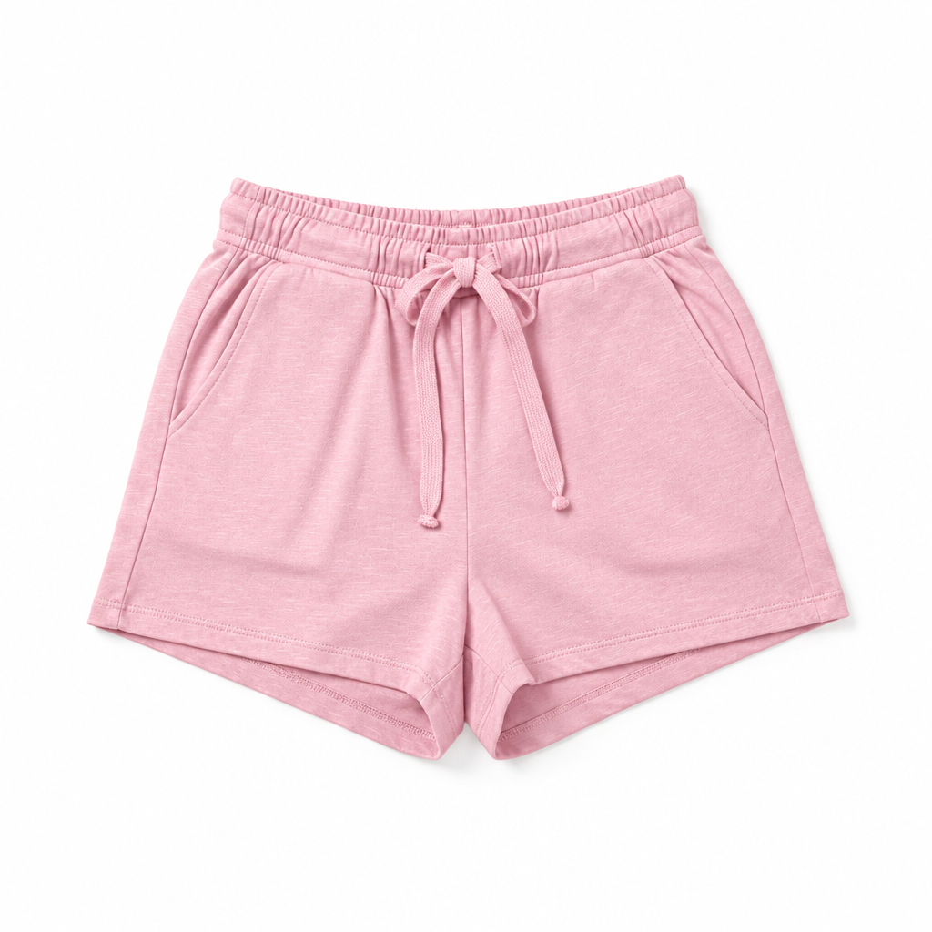 Women's Casual Cotton Shorts Pink - Flat lay