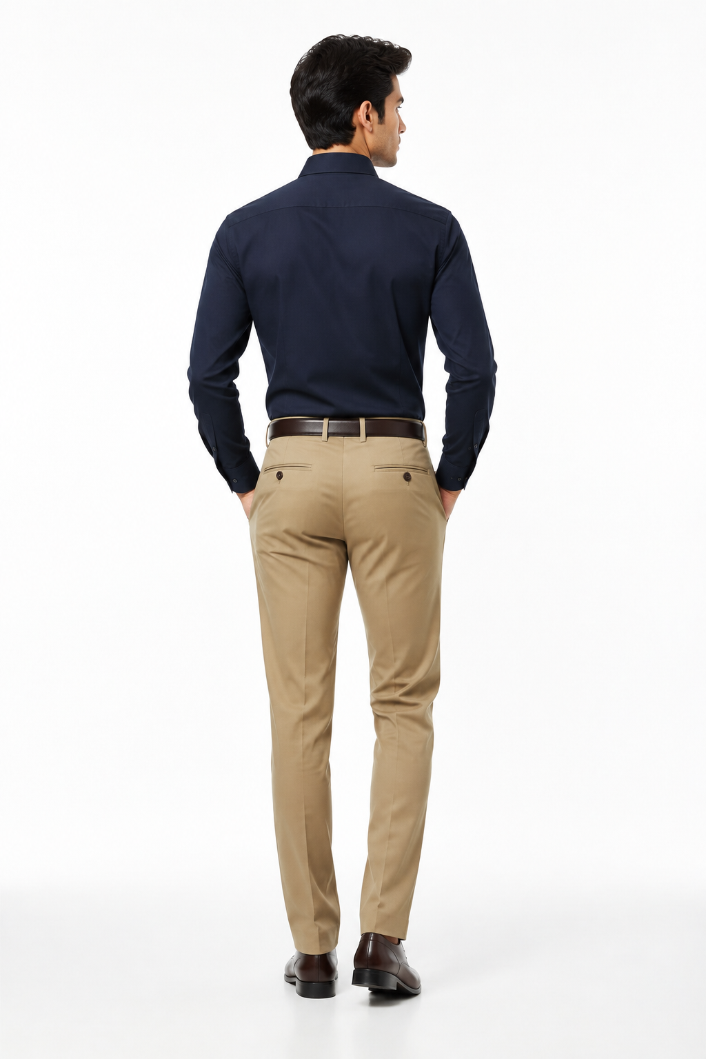 Khaki Men's Trousers - Back View