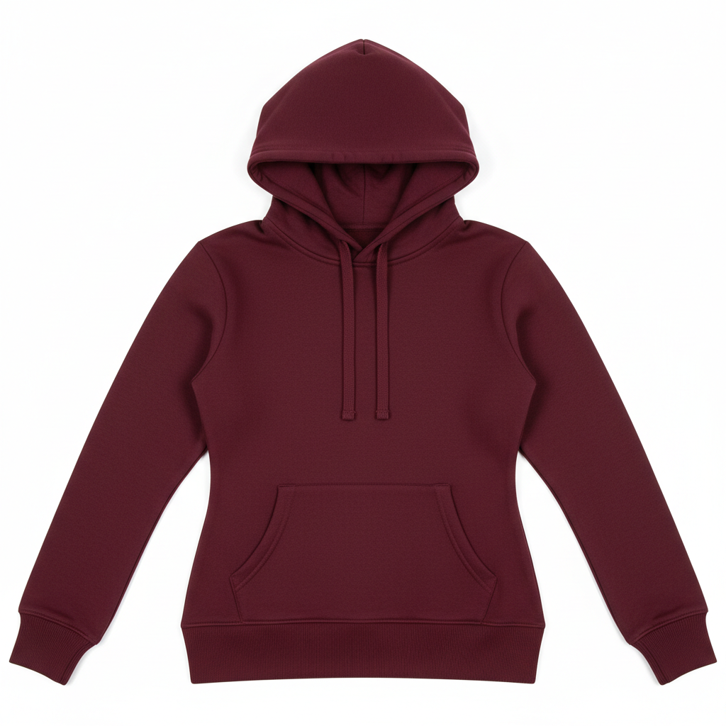 Women's Hoodie Maroon - Studio Shot