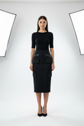 Urban Cargo Skirt Black - Front View