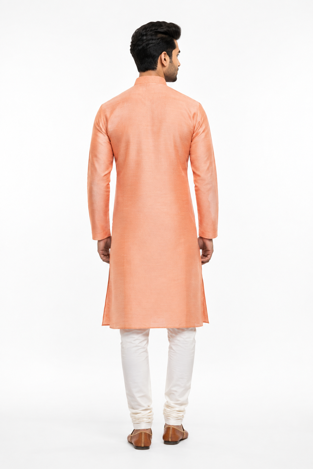 Peach Men's Kurta - Back View