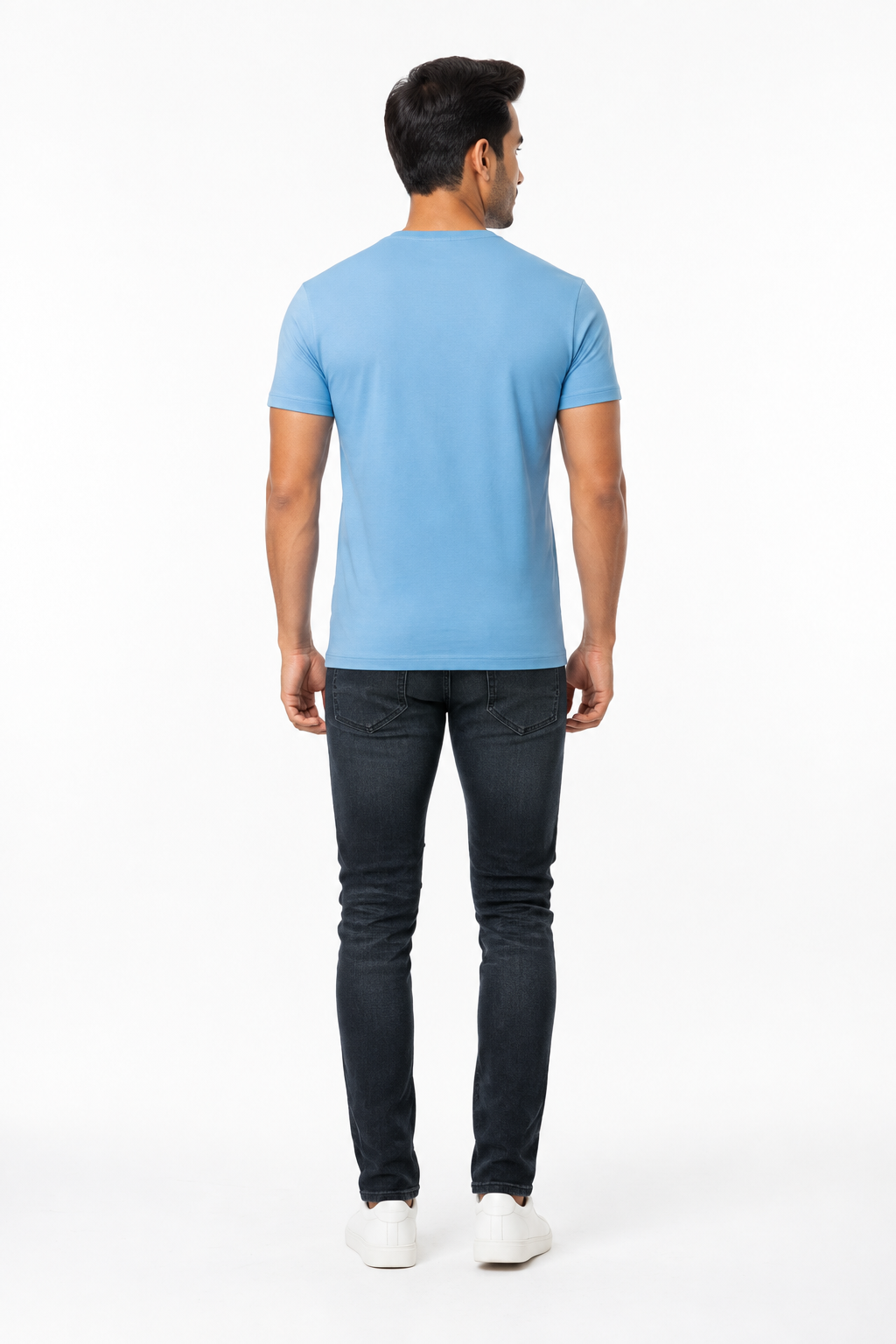 Light Blue Men's T-Shirt - Back View