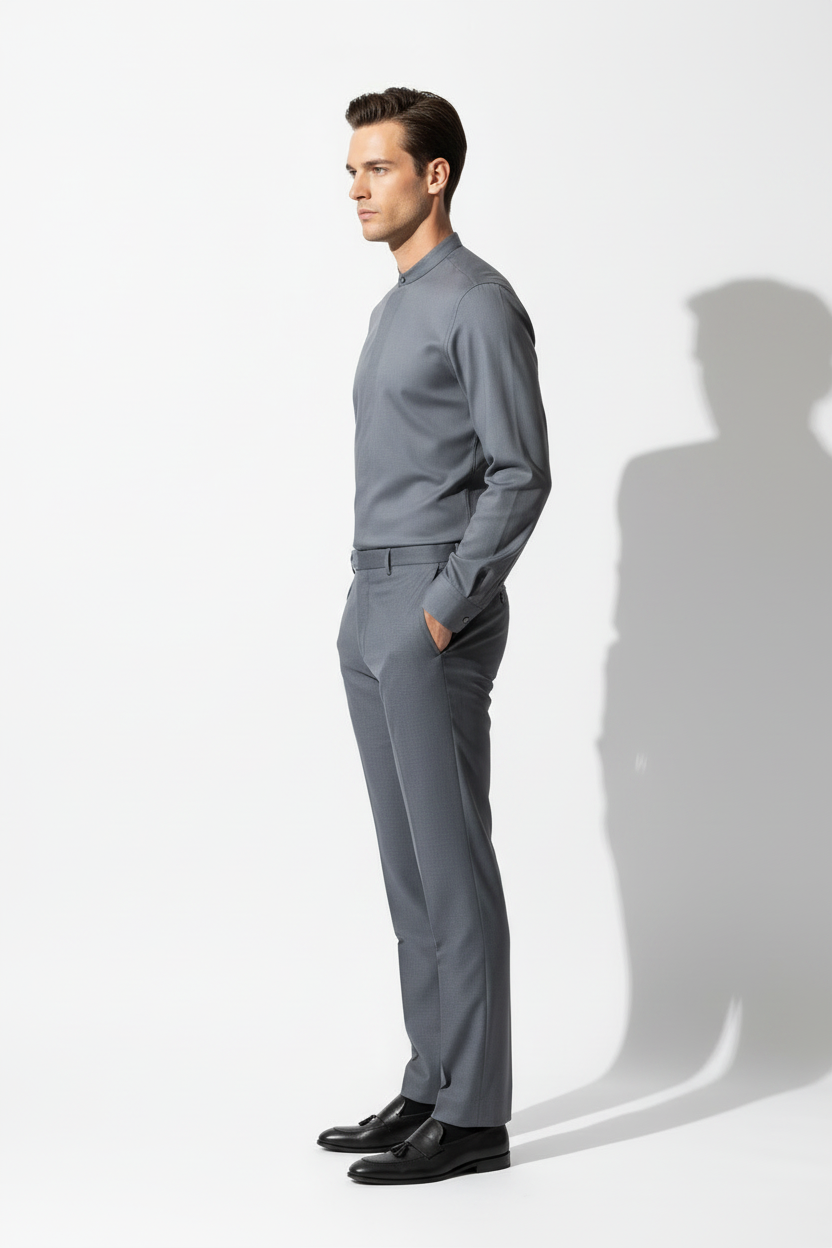 Slate grey full sleeve shirt - studio left